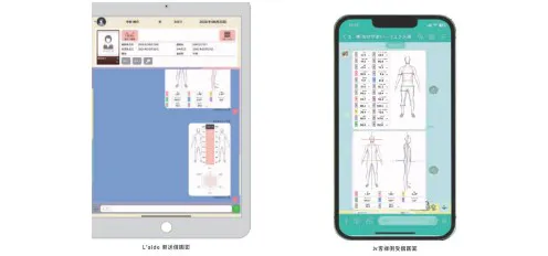 レイドの画面とLINEで届く採寸結果の画面